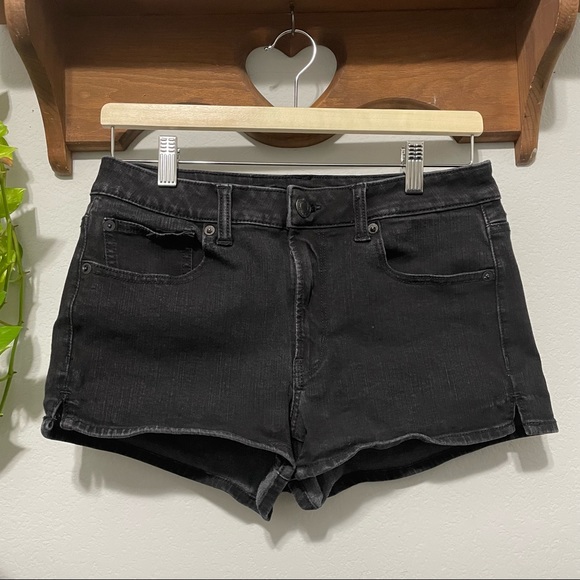 American Eagle Outfitters Pants - AEO Hi Rise Shortie Black Denim Shorts